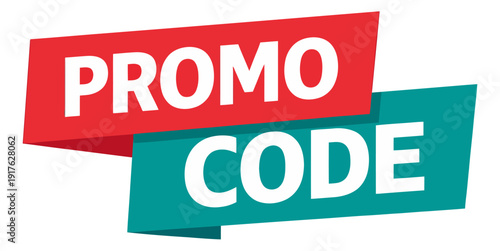Clean graphic illustration of a promo code banner depicting a special discount for marketing campaigns