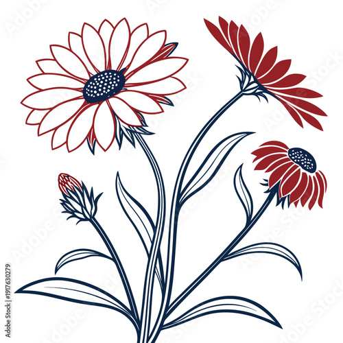 gaillardia with leaves