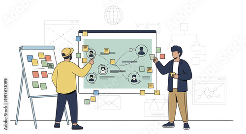 Business Team Planning Strategy with Whiteboard and Digital Interface