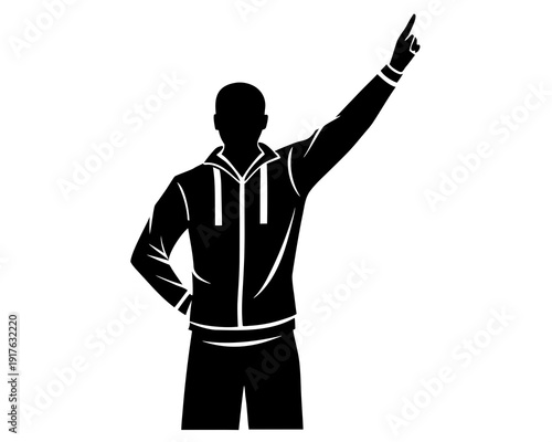 silhouette of a Coach signaling vector illustration isolated on white background