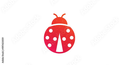 Red ladybug icon with white dots a simple and cute insect symbol for nature and spring themes isolated on a clean white background