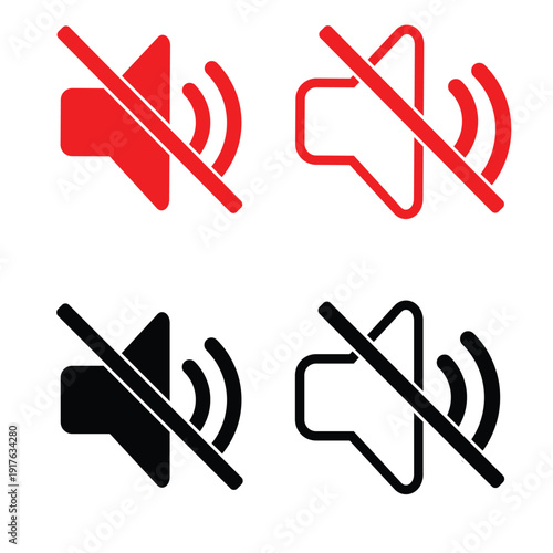 Sound off icon. speaker mute icon. Sound vector icon, music volume symbol. Vector Illustration. Flat design. 