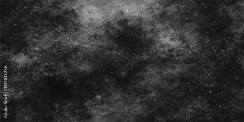 A dark grunge wall texture with black and white space background features a smoky fog pattern and stormy clouds to create a moody night weather backdrop
