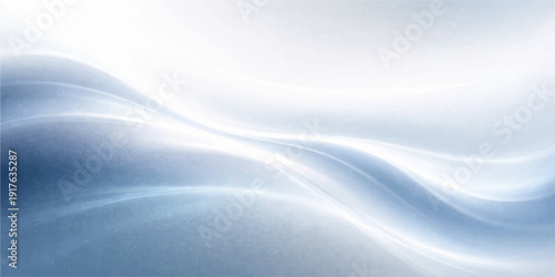 Smooth flowing blue waves create a soft abstract texture with a cold winter snow pattern and light motion design for a silk nature sky wallpaper backdrop