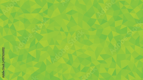 Abstract geometric low poly background in vibrant lime green and apple green hues, featuring a seamless pattern of interconnected triangles for a dynamic and textured surface.