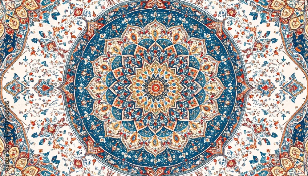 Obraz premium Exquisite Circular Mandala Design with Intricate Floral and Geometric Patterns.