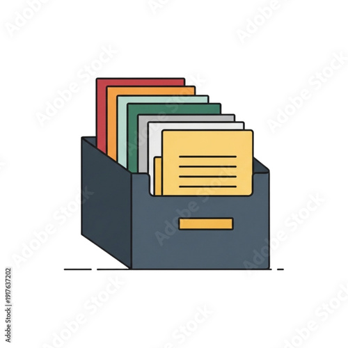 File folder with documents 85.svg in a graphic illustration from a front viewpoint