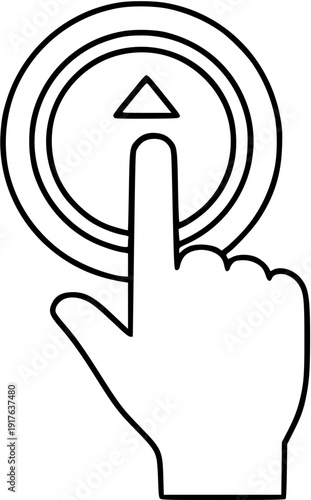 Accessibility touch button press assistive technology icon vector silhouette