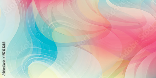 Bild auf Leinwand Abstract Swirls of Pastel Colors Flowing Gracefully.