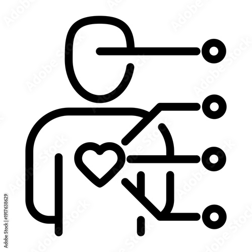 Biometric Data Monitoring Line Icon