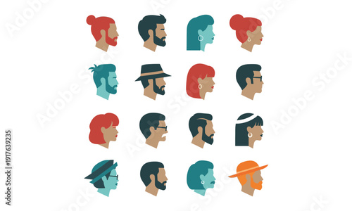 Diverse profiles of people displayed in a grid of colorful illustrations