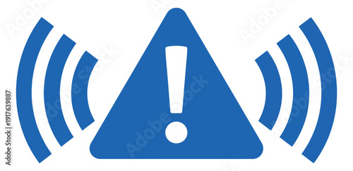 Simple illustration of a wireless warning icon depicting an active alert for system notification