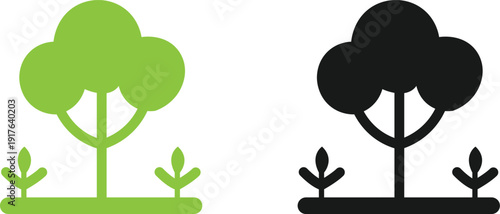 Modern and Minimal Nature protection icon.