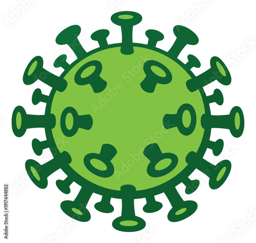 Simple graphic illustration of coronavirus depicting a viral pathogen for medical and health awareness