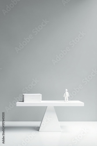 Wallpaper Mural A Simple White Balance Scale Showing the Weight of Workload and a Single Person Torontodigital.ca