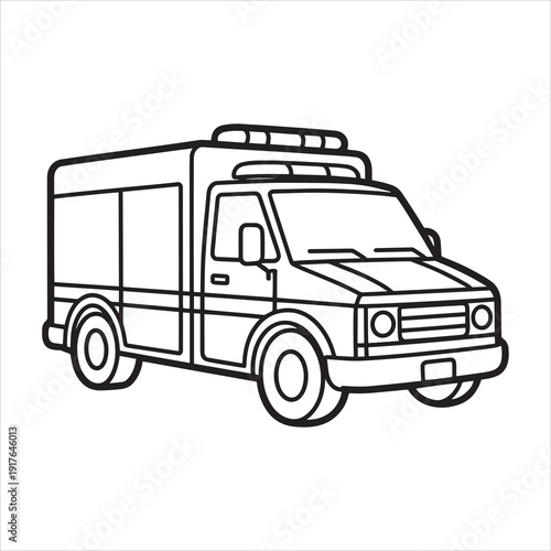 Wallpaper Mural Ambulance line art vector style Torontodigital.ca
