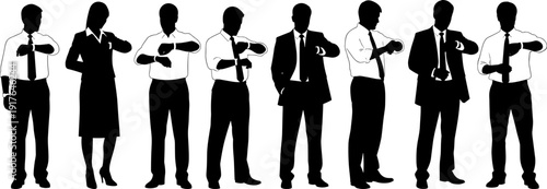 Gardening Silhouette Set, People Planting Flowers and Working in Soil, Flat Vector Illustration