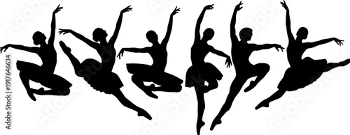 Running Competition Silhouette Set, Athletes Sprinting and Crossing Finish Line, Flat Illustration