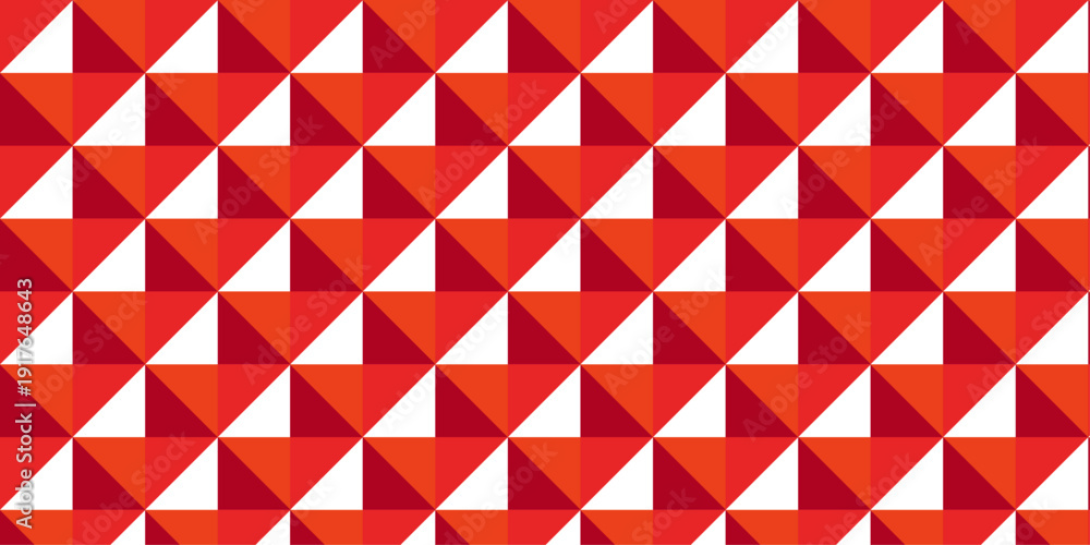 Fototapeta premium abstract seamless textile cube red and white geometric pattern.