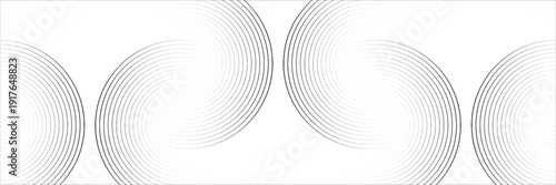 Abstract white background with black circle rings. Digital future technology concept. vektor