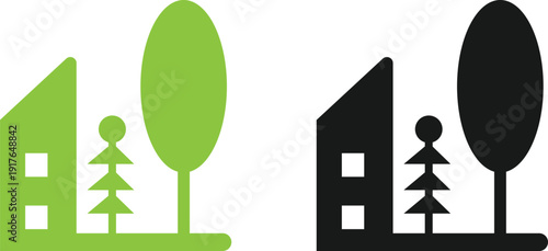 Minimal  and Modern Eco house icon