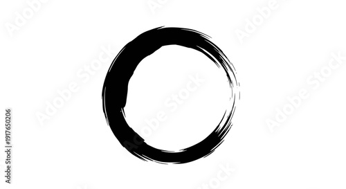 Black Brush Stroke Circle.