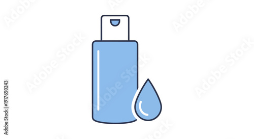Blue Hand Sanitizer Bottle.