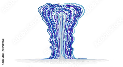 Blue Swirling Abstract Shape.