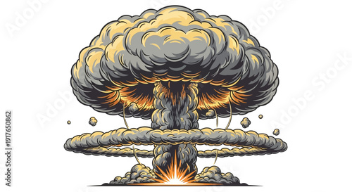 Nuclear Mushroom Cloud Explosion.