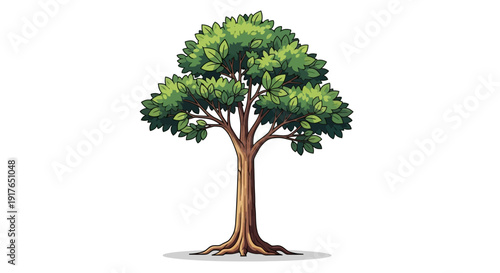 Tree with Green Leaves.