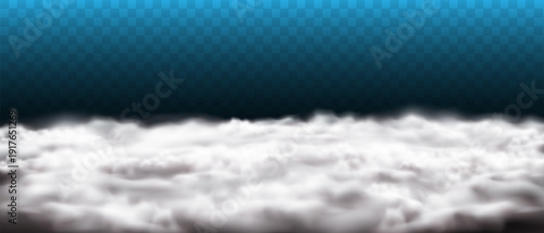 Vector of realistic big white cloud on checkered background.