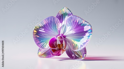 Wallpaper Mural Colorful realistic digital orchid flower with iridescent petals and vibrant hues Torontodigital.ca