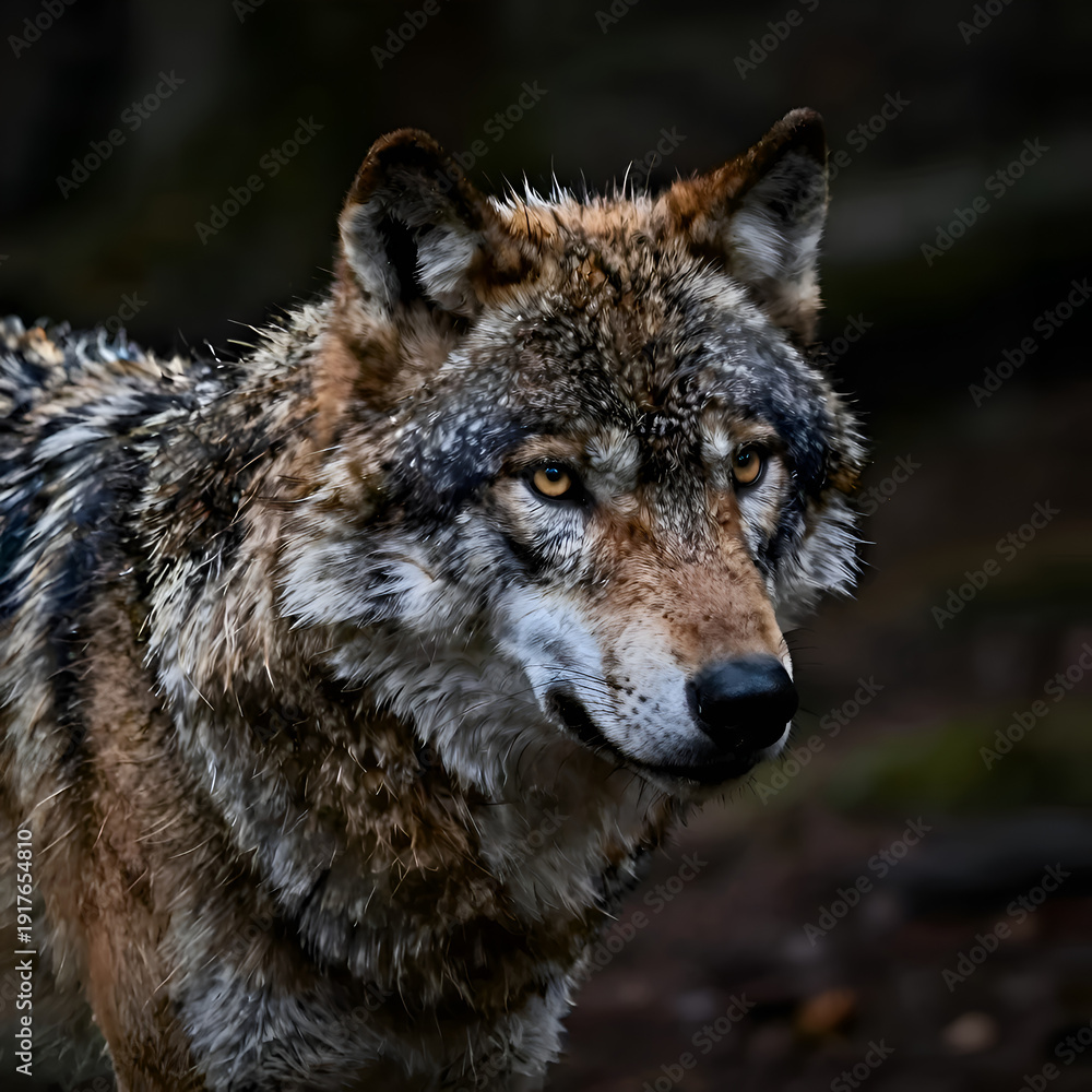Fototapeta premium gray wolf canis lupus