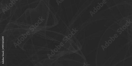 Abstract swirling grey smoke trails on black background. Panoramic view of the abstract fog. White cloudiness, mist or smog moves on black background. black cardboard texture. slate stone wall texture