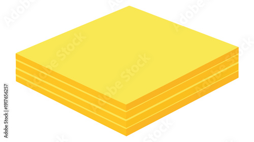 A clean vector illustration of a stack of yellow sticky notes, perfect for reminders and office organization