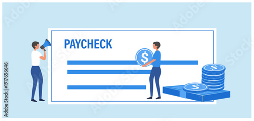 paycheck salary and payroll vector