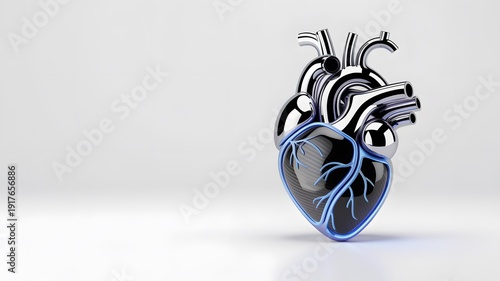 Wallpaper Mural Realistic 3D model of human heart with internal blood vessels and arteries Torontodigital.ca