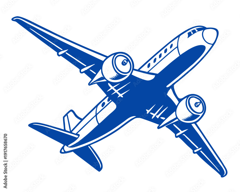 Naklejka premium Aircraft Silhouette Vector Icon for Travel and Aviation