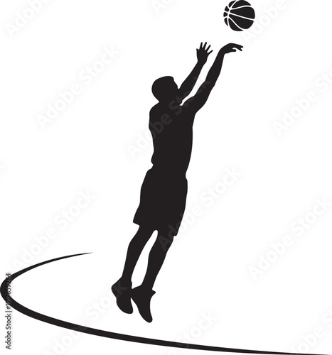 vector of a basketball player