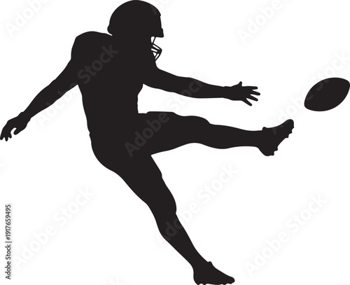 vector of a footballer kicking the ball