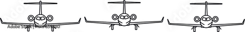 Front View Airplane Vector Illustration