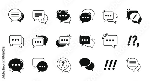 Social media message icon clean outline vector