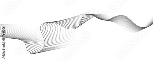 Abstract grey wavy lines background. Digital frequency track equalizer. Abstract frequency sound wave lines and technology curve lines background. Abstract background with business lines background.