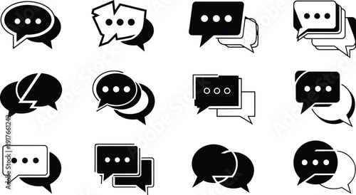 Message icon chat bubble communication vector design