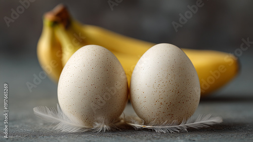 Eggs and Banana still life:...