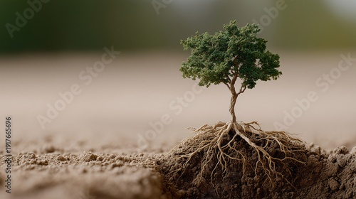 Small Tree and Roots in Soi...