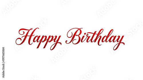 Elegant red Happy Birthday text for celebrations