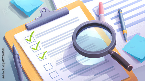 Document management checklist. Check mark approved. Audit certificate evaluate examination reviewing. inspector inspect quality. Assurance selection summary. Assessment guarantee quality. Digital.