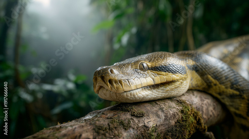 Anaconda's Gaze: A close-up...