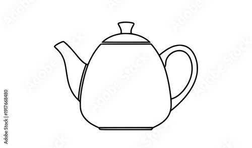 Teapot outline vector icon for web and kitchen design